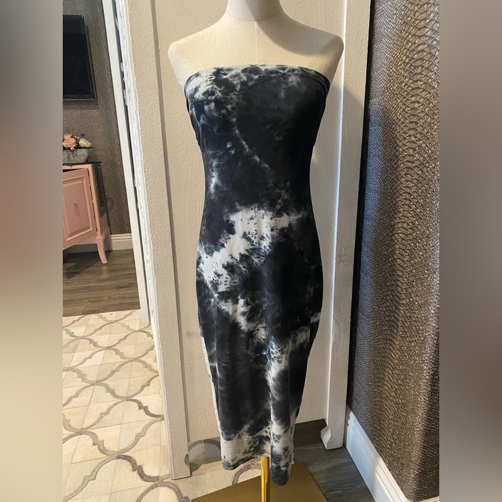 Derek Heart Strapless tie-dye dress